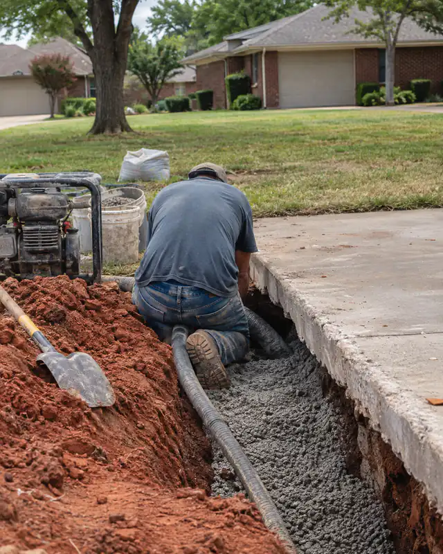 Filling the void under a driveway slab in Oklahoma City