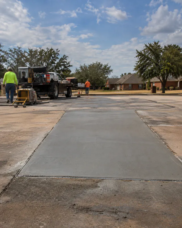Repaired parking lot section with sealed joints in Oklahoma City